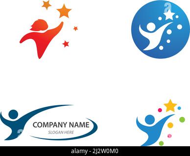 modèle de vecteur de logo success people Illustration de Vecteur