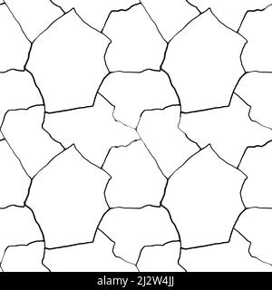 kintsugi art sans couture motif de éclats et de fragments de barbes différents avec des lignes fines. Illustration de Vecteur