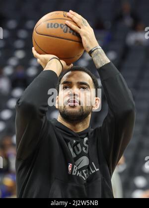 Sacramento, CA, 3rd avril 2022: Sacramento Kings vs Golden State Warriors: Session d'entraînement des Rois ahed du match. : Seshadri SUKUMAR crédit: Seshadri SUKUMAR/Alamy Live News Banque D'Images