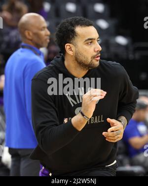 Sacramento, CA, 3rd avril 2022: Sacramento Kings vs Golden State Warriors: Session d'entraînement des ROIS ahed du match. : Seshadri SUKUMAR crédit: Seshadri SUKUMAR/Alamy Live News Banque D'Images