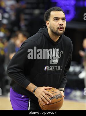 Sacramento, CA, 3rd avril 2022: Sacramento Kings vs Golden State Warriors: Session d'entraînement des ROIS ahed du match. : Seshadri SUKUMAR crédit: Seshadri SUKUMAR/Alamy Live News Banque D'Images