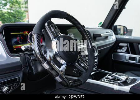 Slovénie, Ljubljana - juillet 5 2021 : Mercedes G63 AMG noir Banque D'Images
