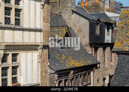 Détail de l'architecture des maisons normandes en France Banque D'Images