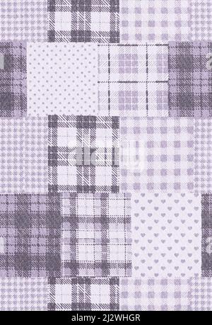 Textile de travail de patchwork hivernal sans couture - motif scandinave nordique Banque D'Images