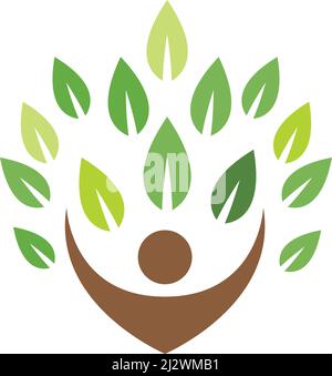 Icône de vecteur modèle de logo de personnes saines Illustration de Vecteur