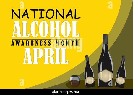 Bannière ou poster Vector Design pour le mois national de sensibilisation à l'alcool avril Illustration de Vecteur