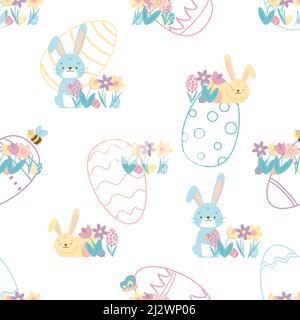 Motif sans coutures pour Pâques Illustration de Vecteur