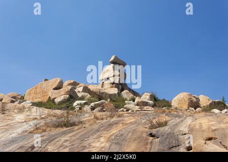 Vue sur Avani Betta Trek point, Avani, Kolar, Karnataka, Inde Banque D'Images