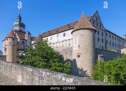 Würzburg, Forteresse de Marienberg, Scherenbergtor, Kiliansturm, Kilianszwinger Banque D'Images