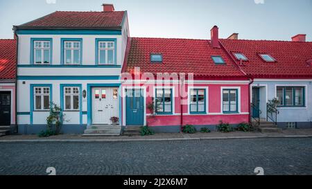 Façades de maisons à Ystad en Suède Banque D'Images