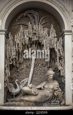 Quattro Fontane à Rome, Italie. Statue de la déesse Juno ils ont été installés entre 1588 et 1593 Banque D'Images