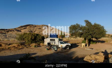 Camping à la Blutkuppe, Namibie Banque D'Images