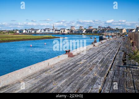 Une vue de la zone portuaire de la ville d'Irvine dans le North Ayrshire, en Écosse. Banque D'Images