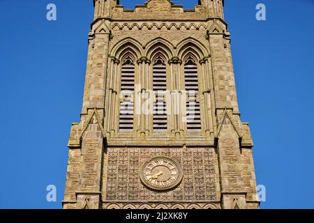 Ville de chemin de fer, Crewe, Cheshire est à Cheshire. Christ Church Tower est une tour d'église de renaissance gothique Banque D'Images