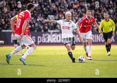 Aarhus, Danemark. 03rd, avril 2022. Jack Wilshere (10) de l'AGF vu lors du match Superliga de 3F entre Aarhus GF et Vejle Boldklub au parc Ceres à Aarhus. (Crédit photo: Gonzales photo - Morten Kjaer). Banque D'Images