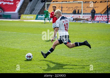 Aarhus, Danemark. 03rd, avril 2022. Jack Wilshere (10) de l'AGF vu lors du match Superliga de 3F entre Aarhus GF et Vejle Boldklub au parc Ceres à Aarhus. (Crédit photo: Gonzales photo - Morten Kjaer). Banque D'Images