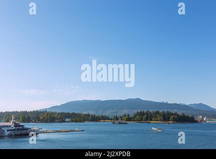 Vancouver, parc Stanley, montagnes Coast, vue de Canada place Banque D'Images