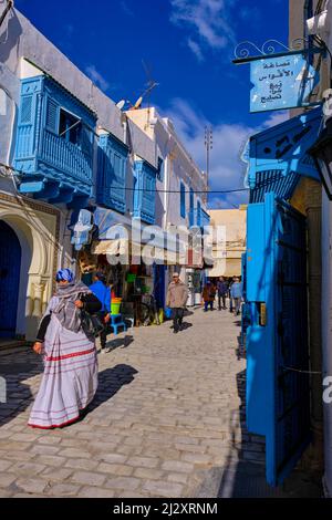 Tunisie, région sud, gouvernorat de Medenine, île de Djerba, Houmt-Souk, le souk Banque D'Images