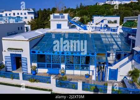 Tunisie, région de Tunis, Sidi Bou Said village, Dar El Annabi, maison du Mufti El Annabi construit au 18th siècle Banque D'Images