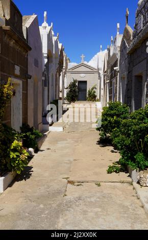 Bonifacio, Corse-du-Sud: Voûtes du cimetière marin (Campu Santu) situé sur le plateau de Bosco, à quelques pas de l'église Saint-François (sa Banque D'Images