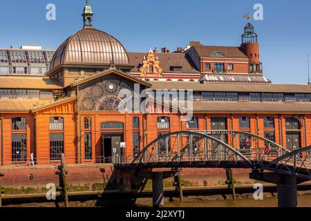 Hambourg, Allemagne - 26 juillet 2018 : marché aux poissons de hamburger Fischmarkt Banque D'Images