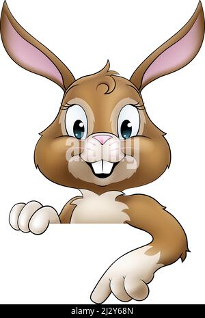 Enseigne de Pékin à motif lapin de Pâques et personnage de dessin animé Illustration de Vecteur