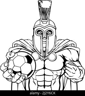 Sports Football Soccer Trojan Spartan Mascot Illustration de Vecteur