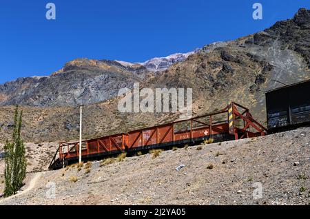 Gare abandonnée de Polvaredas, Argentine Banque D'Images