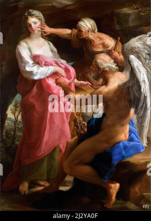 Pompeo Batoni. L'artiste italien Pompeo Girolamo Batoni (1708-1787), huile sur toile, commande le temps de la vieillesse pour détruire la beauté, 1746 Banque D'Images