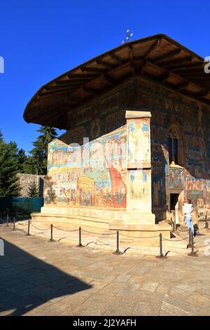 9 2021 septembre - Voronet, Roumanie : le monastère de Voronet est l'un des monastères orthodoxes roumains dans le sud de la Bucovine Banque D'Images