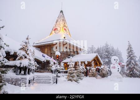 Village du Père Noël, cercle arctique, Rovaniemi, Finlande Banque D'Images