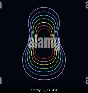 La croissance spirituelle, de couleur arc-en-couches du corps masculin. L'éthérique, émotionnel, métalliques, astral, céleste, et les couches. Vecto isolés Illustration de Vecteur