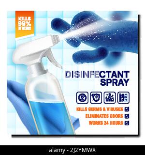 Vaporisateur désinfectant bannière publicitaire Vector Illustration de Vecteur