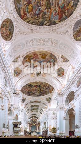 Waldsassen; Monastère de Waldsassen; basilique de l'abbaye; espace intérieur Banque D'Images
