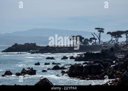 Vue sur Lovers point à Monterey, Californie Banque D'Images