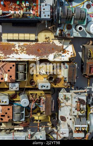 Wien, Vienne: Vieille électronique, anciennes cartes de circuits avec composants électroniques en 02. Leopoldstadt, Vienne, Autriche Banque D'Images