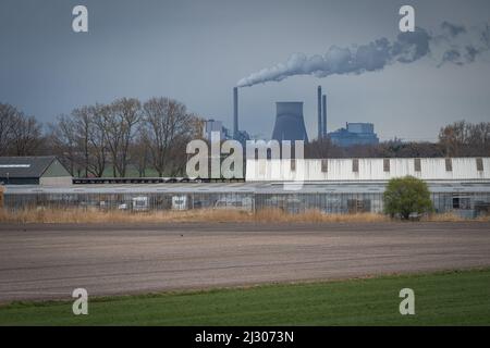 Centrale au charbon Amercentrale, ville néerlandaise de Geertruidenberg, au nord du Brabant Banque D'Images