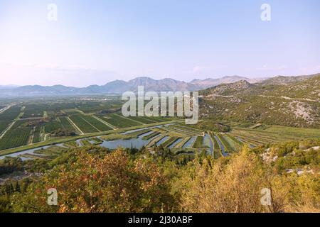 Delta de Neretva, vallée de Neretva près de Rogotin Banque D'Images