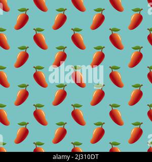 Motif à la mangue. Dessin de fruits vectoriels. Illustration de Vecteur