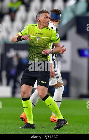 Turin, Italie. 03rd, avril 2022. Arbitre Massimiliano Irrati vu pendant la série Un match entre Juventus et Inter au stade Allianz de Turin. (Crédit photo: Gonzales photo - Tommaso Fimiano). Banque D'Images