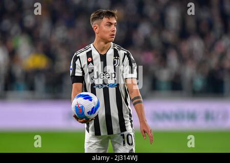 Turin, Italie. 03rd, avril 2022. Paolo Dybala (10) de Juventus vu dans la série Un match entre Juventus et Inter au stade Allianz à Turin. (Crédit photo: Gonzales photo - Tommaso Fimiano). Banque D'Images