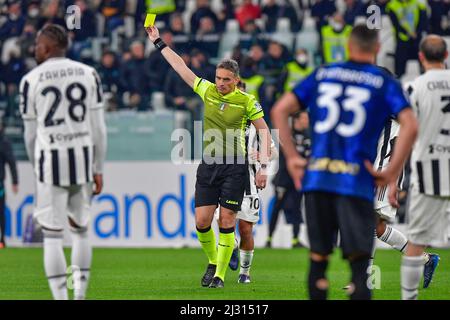 Turin, Italie. 03rd, avril 2022. Arbitre Massimiliano Irrati vu pendant la série Un match entre Juventus et Inter au stade Allianz de Turin. (Crédit photo: Gonzales photo - Tommaso Fimiano). Banque D'Images