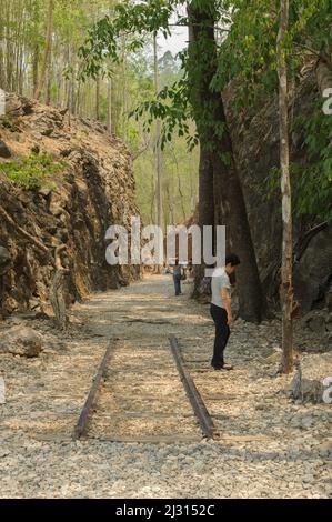 L'enfer, le fameux la Birmanie à la Thaïlande de chemin de fer de la mort, où des milliers de prisonniers de guerre alliés et des ouvriers asiatiques sont morts pendant la Seconde Guerre mondiale. Banque D'Images