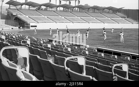 Les joueurs de Los Angeles Dodgers participent à un entraînement de pré-saison au Dodger Stadium de Los Angeles, en Californie Banque D'Images