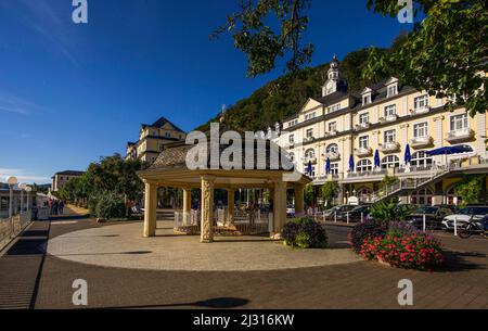 Römerquelle sur la promenade du spa à Bad EMS, Rhénanie-Palatinat, Allemagne Banque D'Images