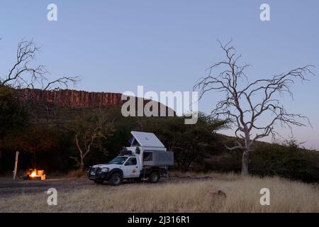 Camping sur le plateau de Waterberg, Namibie Banque D'Images