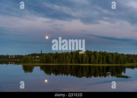 Vue sur la bouche de Nurmes, Finlande Banque D'Images