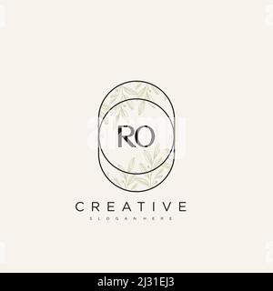 RO lettre initiale Flower logo Template Vector Premium Vector Illustration de Vecteur