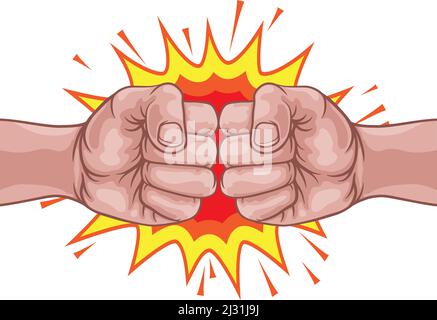 Poing de la pompe poing Fists explosion du crachoir de boxe Illustration de Vecteur