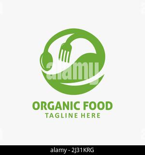 Logo de la nourriture biologique Illustration de Vecteur